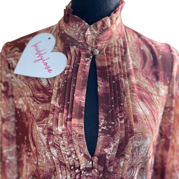 BuddyLove “Grace” Ruffle Hem Dress in Marbled Print – Size Large (NWT) - Picture 4 of 12